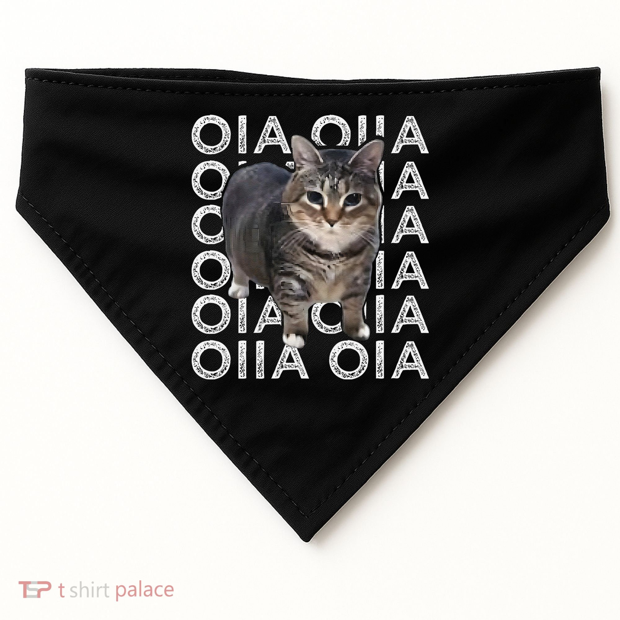 Oia Cat Meme I Wake Up Engage In Tomfoolery Oiia Cat Spinnin USA-Made Doggie Bandana