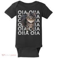 Oia Cat Meme I Wake Up Engage In Tomfoolery Oiia Cat Spinnin Baby Bodysuit thumb 0