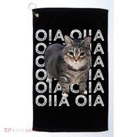 Oia Cat Meme I Wake Up Engage In Tomfoolery Oiia Cat Spinnin Golf Towel thumb 0