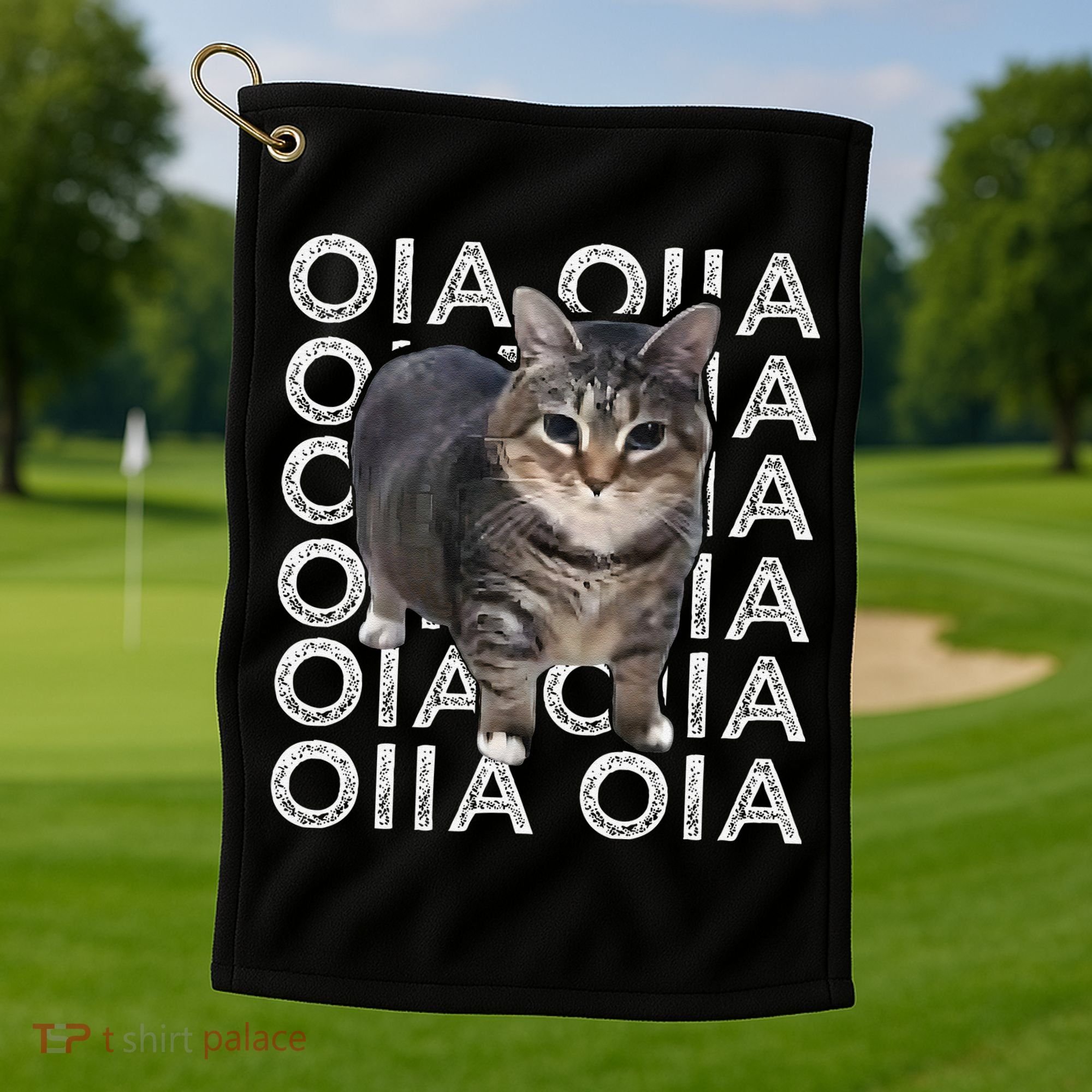 Oia Cat Meme I Wake Up Engage In Tomfoolery Oiia Cat Spinnin Golf Towel