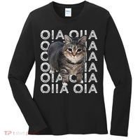 Oia Cat Meme I Wake Up Engage In Tomfoolery Oiia Cat Spinnin Women's Long Sleeve Shirt thumb 0