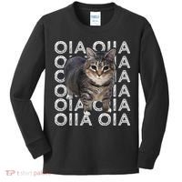 Oia Cat Meme I Wake Up Engage In Tomfoolery Oiia Cat Spinnin Kids Long Sleeve Shirt thumb 0