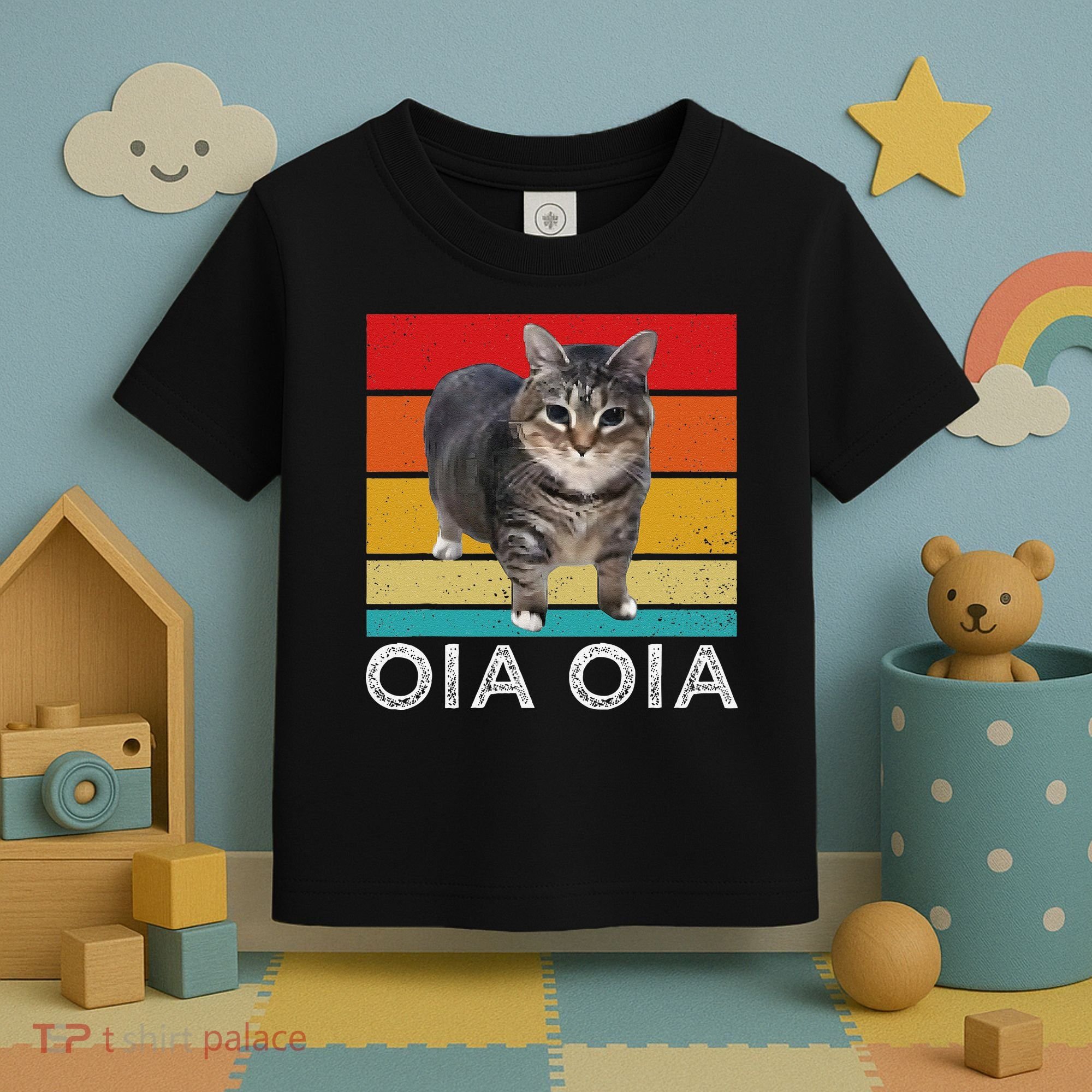 Oia Cat Meme I Wake Up Engage In Tomfoolery Oiia Cat Spinnin Toddler T-Shirt