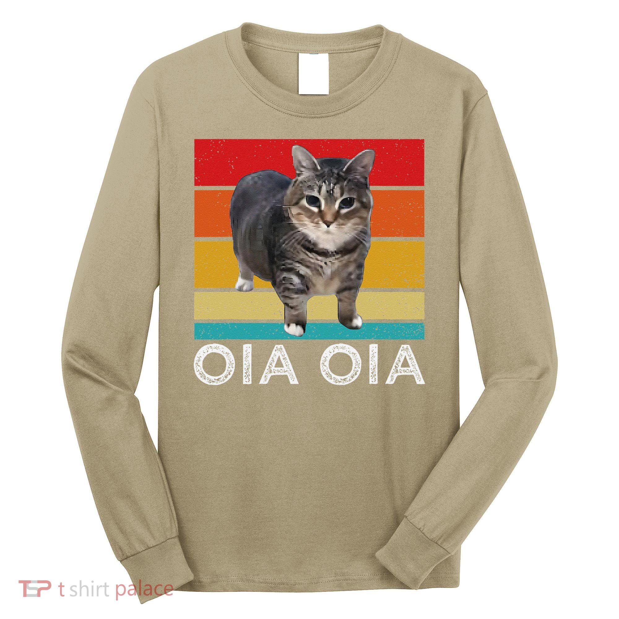 Oia Cat Meme I Wake Up Engage In Tomfoolery Oiia Cat Spinnin Long Sleeve Shirt