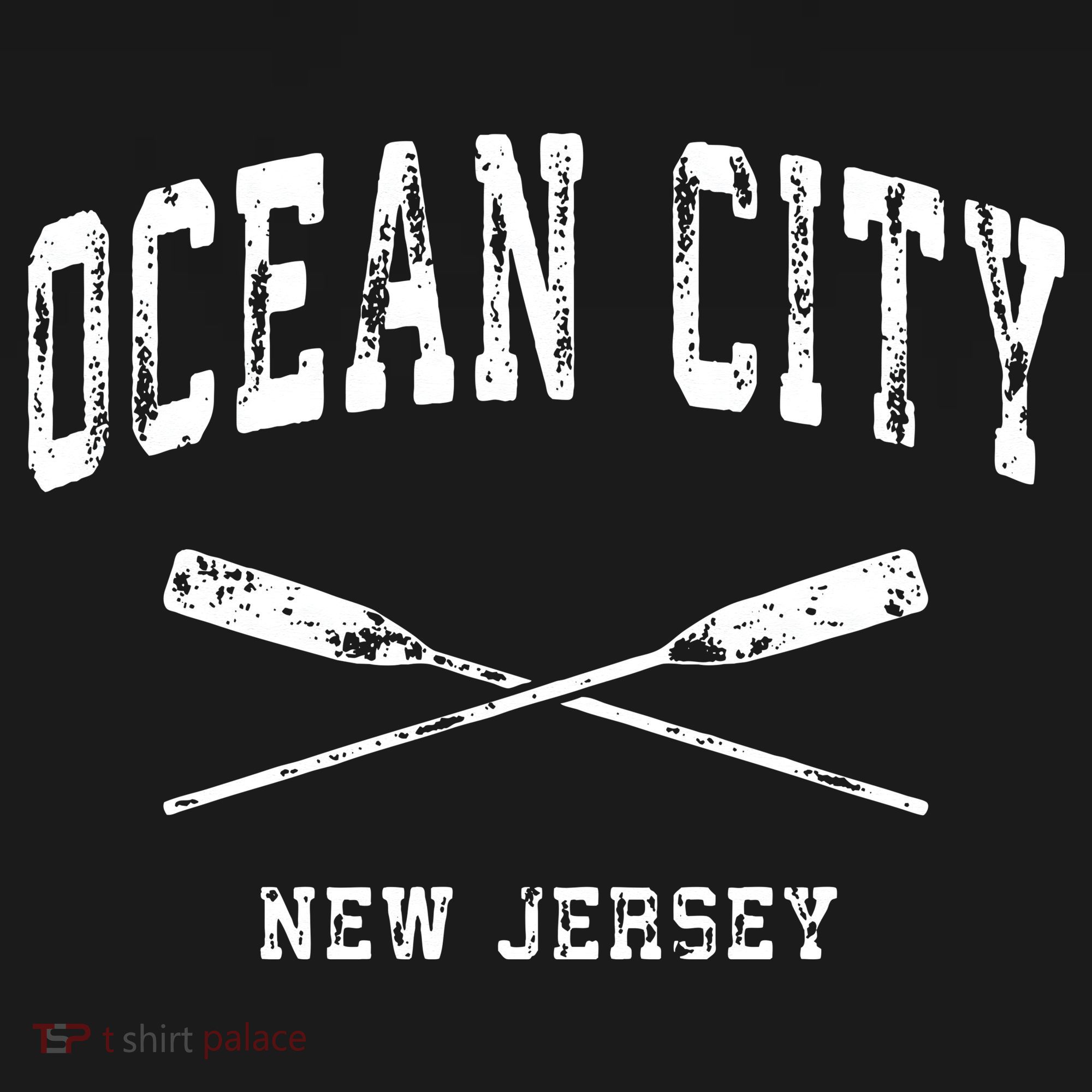 Ocean City New Jersey Vintage Nautical Crossed Oars T-Shirt