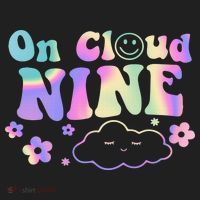 On Cloud Nine Flower Happy 9th Birthday 9 Years Old Funny Women's Sweatshirt thumb 2