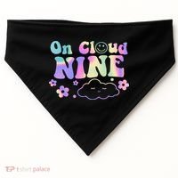 On Cloud Nine Flower Happy 9th Birthday 9 Years Old Funny USA-Made Doggie Bandana thumb 0