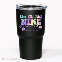 On Cloud Nine Flower Happy 9th Birthday 9 Years Old Funny Tumbler thumb 0