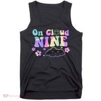 On Cloud Nine Flower Happy 9th Birthday 9 Years Old Funny Tank Top thumb 0