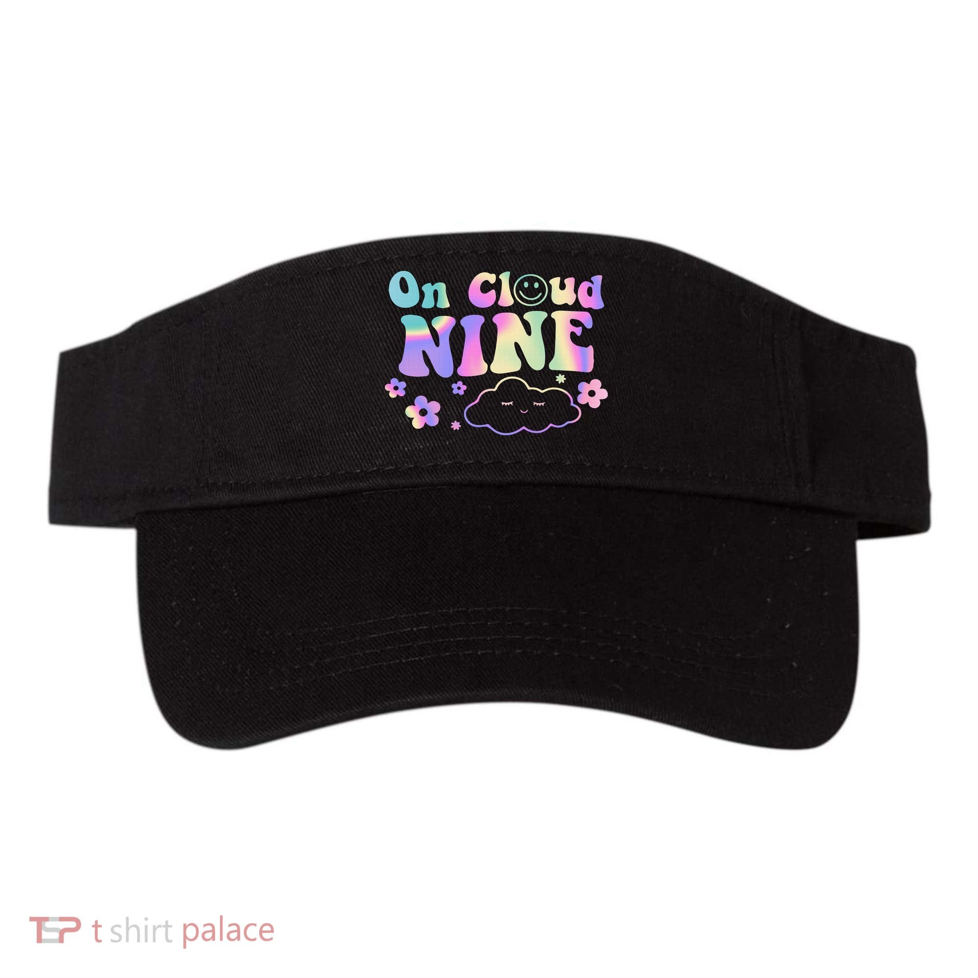 On Cloud Nine Flower Happy 9th Birthday 9 Years Old Funny Visor