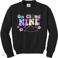 On Cloud Nine Flower Happy 9th Birthday 9 Years Old Funny Kids Sweatshirt thumb 0