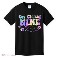 On Cloud Nine Flower Happy 9th Birthday 9 Years Old Funny Kids T-Shirt thumb 0