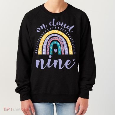 On Cloud Nine 9th Birthday 9 Years Old Rainbow Women's Sweatshirt