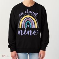 On Cloud Nine 9th Birthday 9 Years Old Rainbow Women's Sweatshirt thumb 0