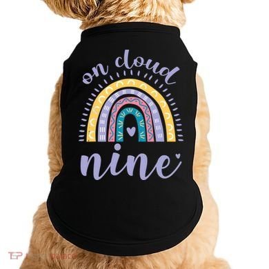 On Cloud Nine 9th Birthday 9 Years Old Rainbow Doggie Tank
