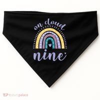 On Cloud Nine 9th Birthday 9 Years Old Rainbow USA-Made Doggie Bandana thumb 0