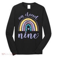 On Cloud Nine 9th Birthday 9 Years Old Rainbow Long Sleeve Shirt thumb 0