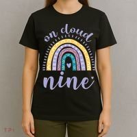 On Cloud Nine 9th Birthday 9 Years Old Rainbow T-Shirt thumb 4