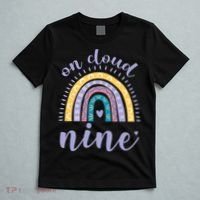 On Cloud Nine 9th Birthday 9 Years Old Rainbow T-Shirt thumb 5