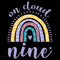 On Cloud Nine 9th Birthday 9 Years Old Rainbow Coaster thumb 2