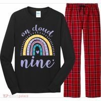 On Cloud Nine 9th Birthday 9 Years Old Rainbow Long Sleeve Pajama Set thumb 0