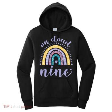 On Cloud Nine 9th Birthday 9 Years Old Rainbow Women's Hoodie