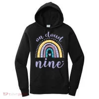 On Cloud Nine 9th Birthday 9 Years Old Rainbow Women's Hoodie thumb 0