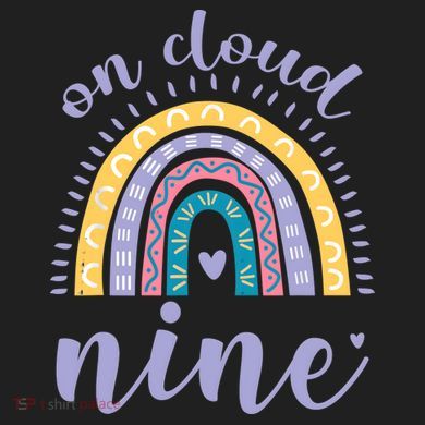 On Cloud Nine 9th Birthday 9 Years Old Rainbow Urban Oversized Heavyweight T-Shirt