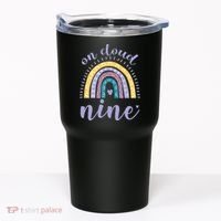 On Cloud Nine 9th Birthday 9 Years Old Rainbow Tumbler thumb 0
