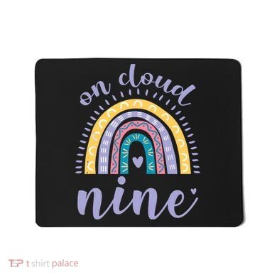 On Cloud Nine 9th Birthday 9 Years Old Rainbow Mousepad