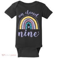 On Cloud Nine 9th Birthday 9 Years Old Rainbow Baby Bodysuit thumb 0