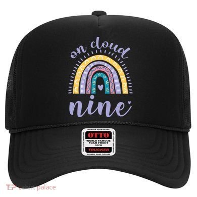On Cloud Nine 9th Birthday 9 Years Old Rainbow Hat