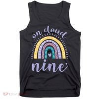 On Cloud Nine 9th Birthday 9 Years Old Rainbow Tank Top thumb 0