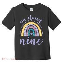 On Cloud Nine 9th Birthday 9 Years Old Rainbow Toddler T-Shirt thumb 0