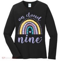 On Cloud Nine 9th Birthday 9 Years Old Rainbow Women's Long Sleeve Shirt thumb 0
