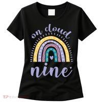 On Cloud Nine 9th Birthday 9 Years Old Rainbow Women's T-Shirt thumb 0