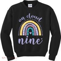On Cloud Nine 9th Birthday 9 Years Old Rainbow Kids Sweatshirt thumb 0