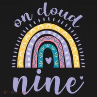 On Cloud Nine 9th Birthday 9 Years Old Rainbow Kids Hoodie thumb 5
