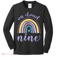 On Cloud Nine 9th Birthday 9 Years Old Rainbow Kids Long Sleeve Shirt thumb 0