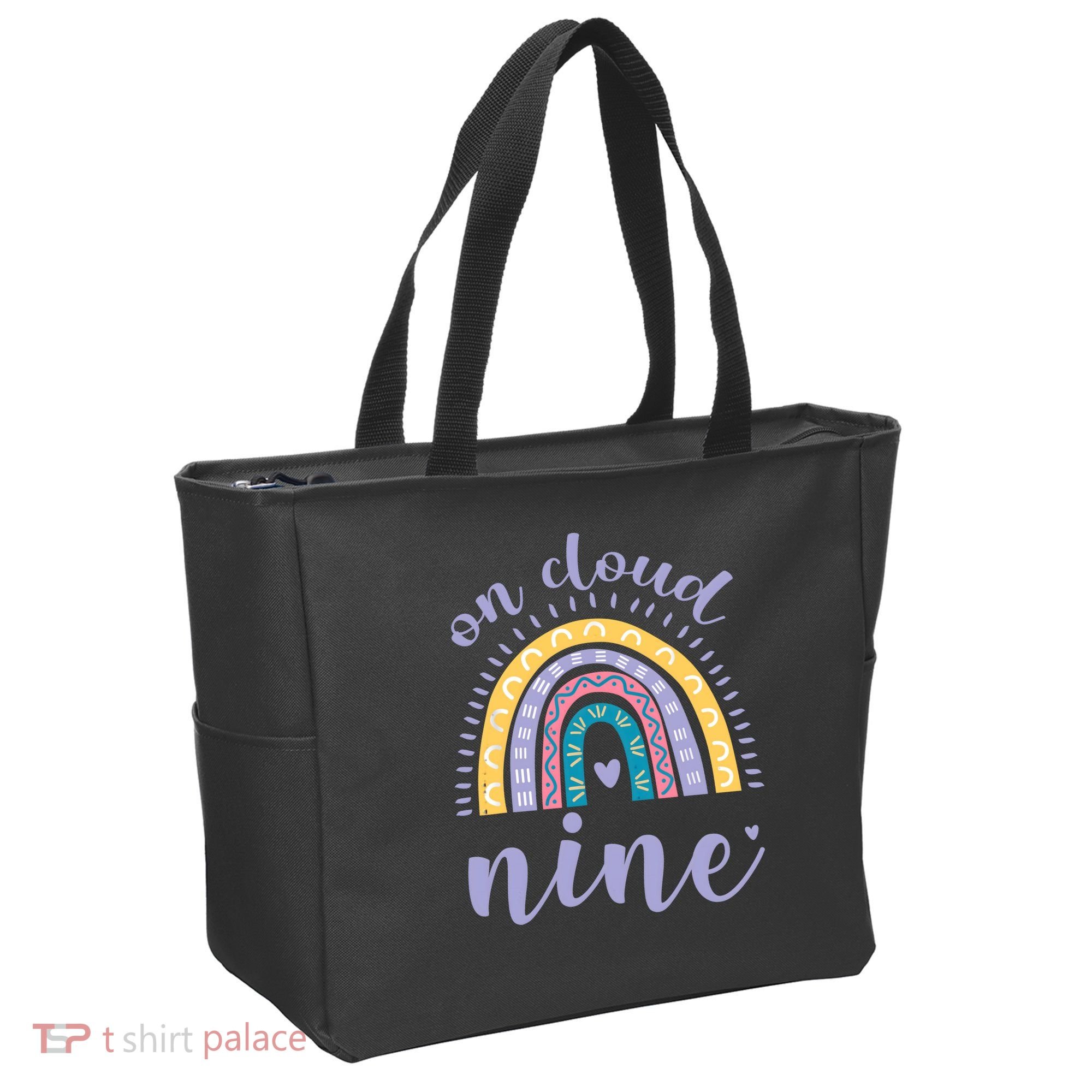 On Cloud Nine 9th Birthday 9 Years Old Rainbow Tote Bag