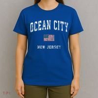 Ocean City New Jersey Nj American Flag Sports T-Shirt thumb 4