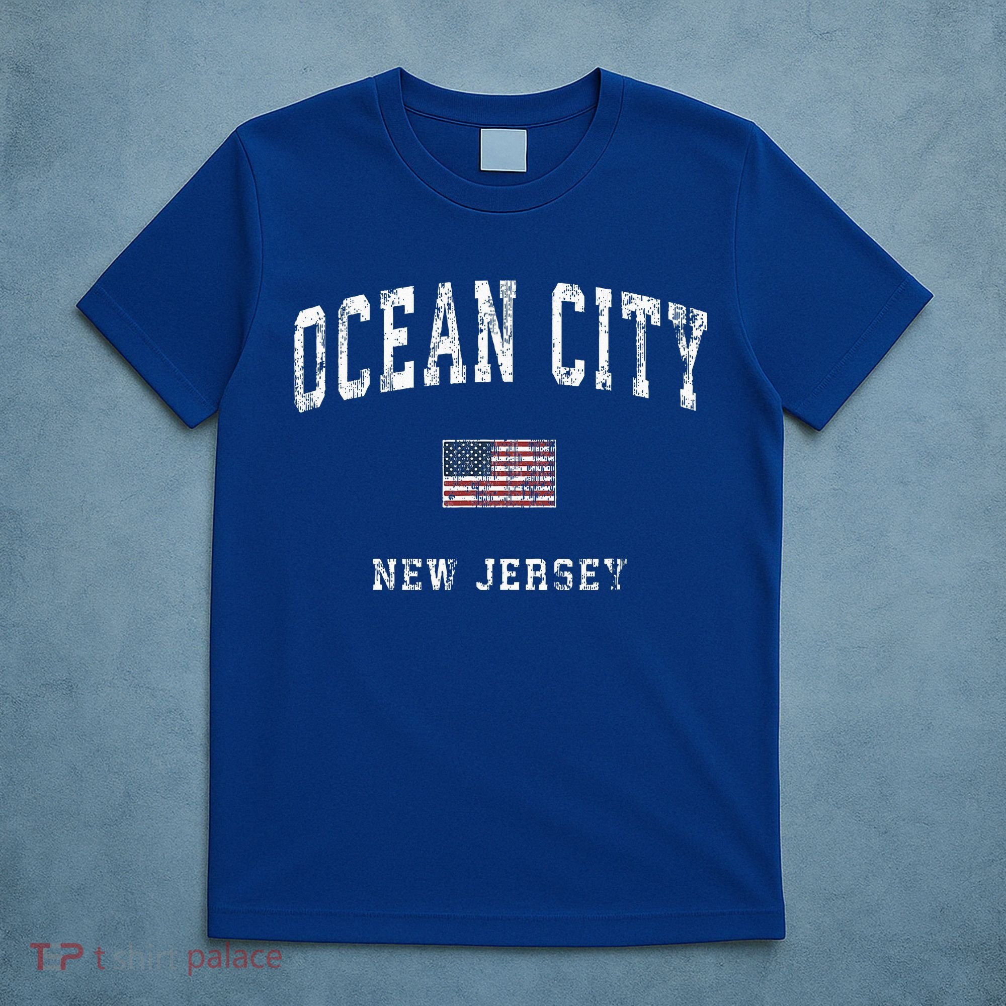 Ocean City New Jersey Nj American Flag Sports T-Shirt