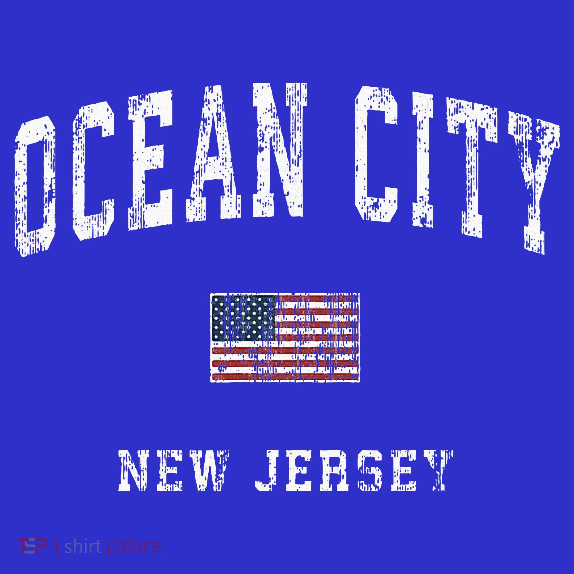 Ocean City New Jersey Nj American Flag Sports T-Shirt