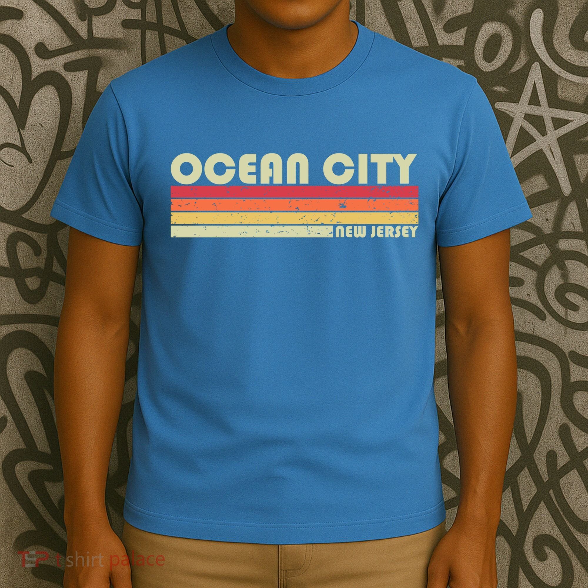Ocean City Nj New Jersey Funny City Home Roots Gift Retro Great Gift T-Shirt