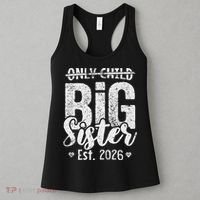 Only Child No More Big Sister EST 2026 Women's Tank Top thumb 3