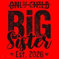 Only Child No More Big Sister EST 2026 Santa Hat thumb 1