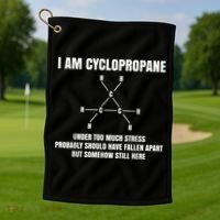 Organic Chemistry Nerd Cyclopropane Stress Joke Golf Towel thumb 1