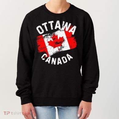 Ottawa Canada Ontario Canadian Maple Leaf Flag Women's Sweatshirt