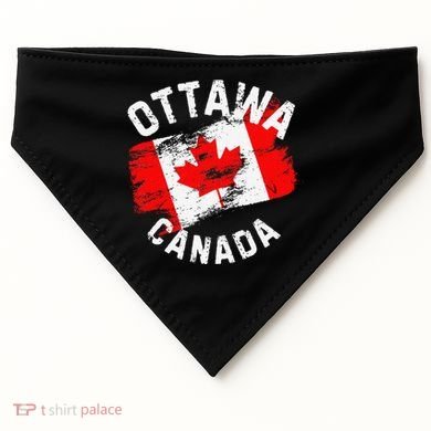 Ottawa Canada Ontario Canadian Maple Leaf Flag USA-Made Doggie Bandana