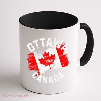 Ottawa Canada Ontario Canadian Maple Leaf Flag Coffee Mug back